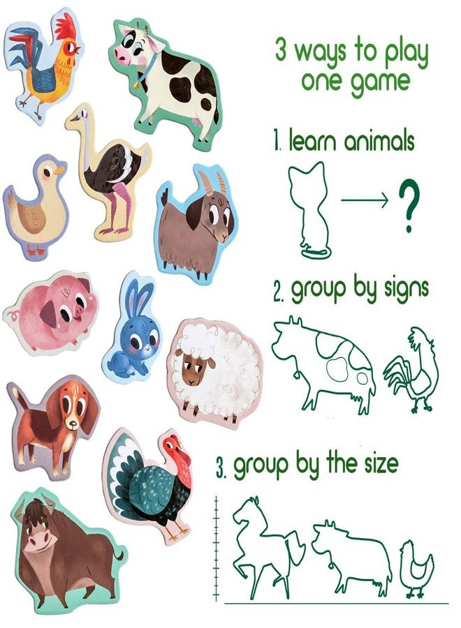 MAGDUM FARM animal magnets -real LARGE fridge magnets for toddlers- Magnetic EDUcational toys baby 3 year old baby LEARNing magnets for kids- Speech development toys - Kid magnets for Magnetic THEATRE - Image 4